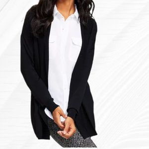 Lightweight Open Front Cardigan Sweater Black M